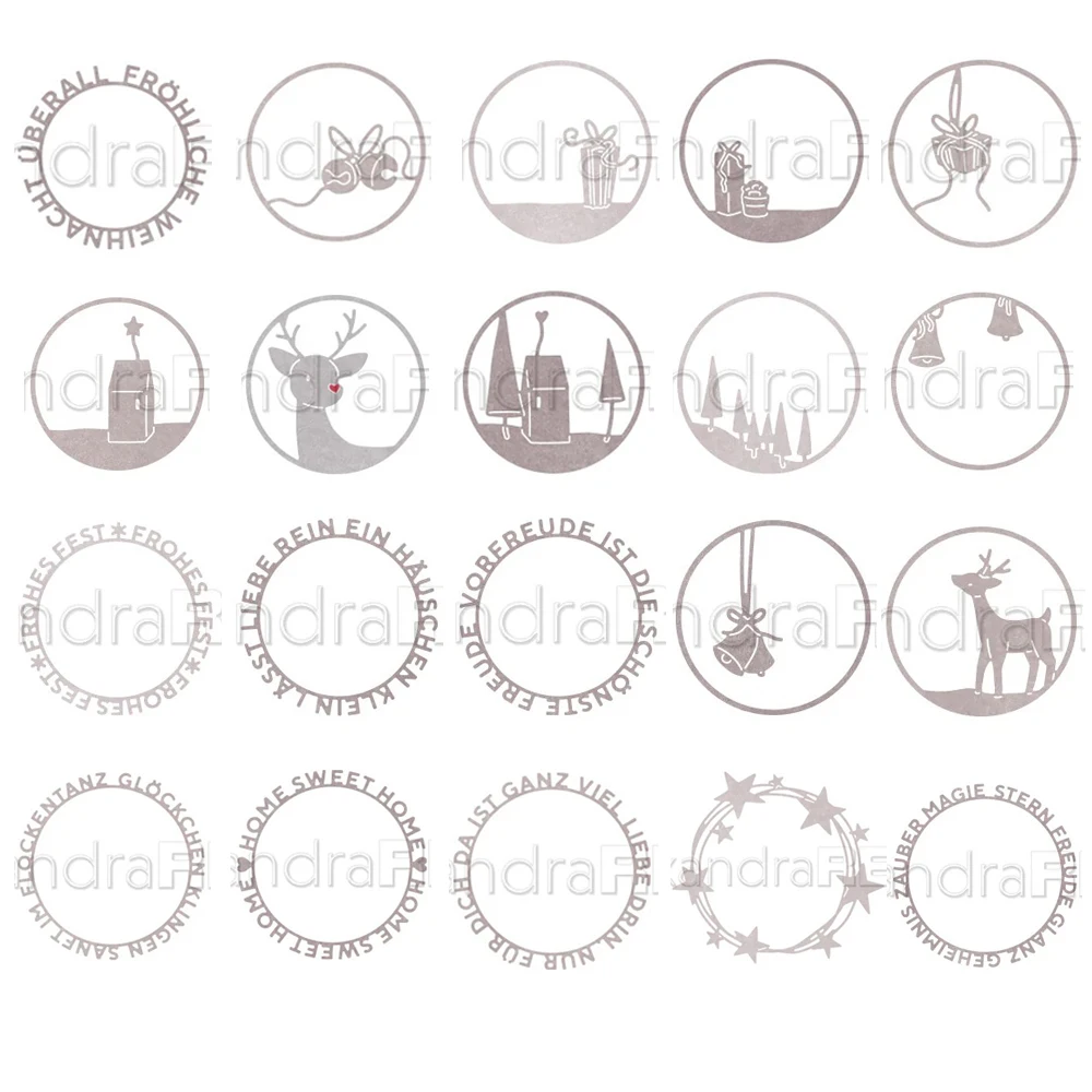 

Piggy Craft metal cutting dies cut die mold Christmas circle ring series Scrapbook paper craft knife mold blade punch stencils