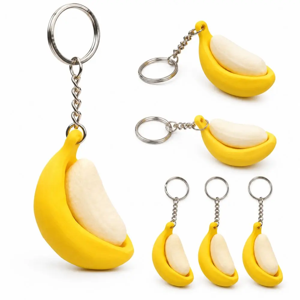 Gifts 3D Printed Banana Clicker Clickable Button Banana Shape Banana Keychain Fidget Clicker Everyday Carry