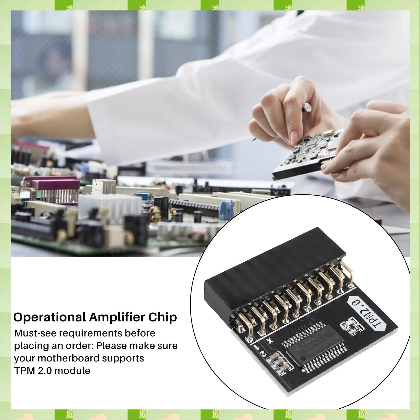 2025 LPC 20Pin Protection Module For ASUS TPM-L R2.0/Gigabyte GC-TPM2.0 Compatible Trust Platform Module 20-Pin 20-1 L2P7,LPC 20