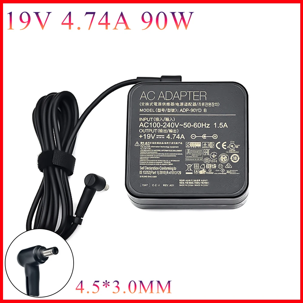 19V 4.74A 90W 4.5x3.0mm AC Adapter Laptop Charger For Asus Q524 Q524U Q524UQ Q534 Q534U Q534UX UX533FD UX533FN BX51VZ