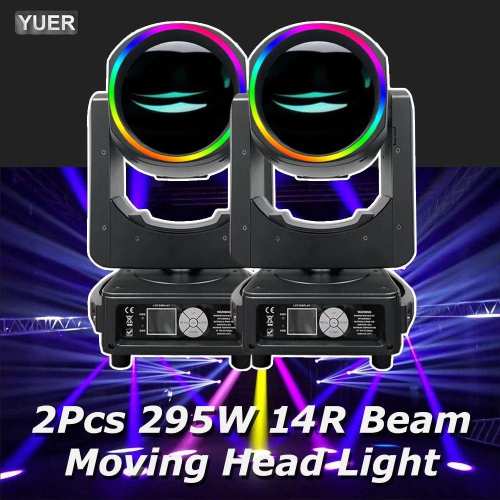 2Pcs/lot 14R 295W Beam Moving Head Light With Aperture Zoom Gobo DMX Stage Lighting Projector DJ Party Concert Double Prismi