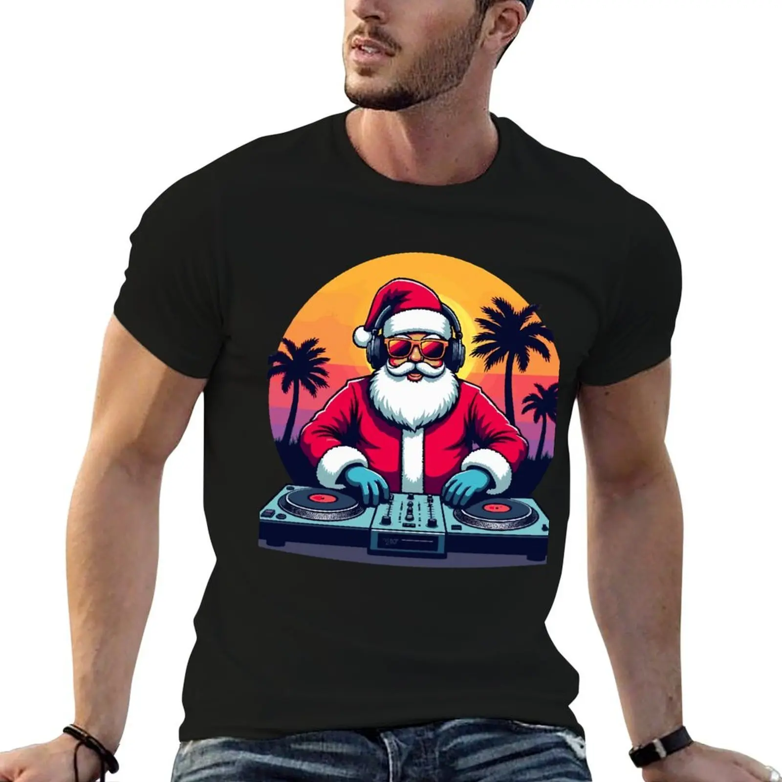 Santa Spin T-Shirt t shirts designer t shirts for man pack cotton cotton t shirts man 100% T-shirt