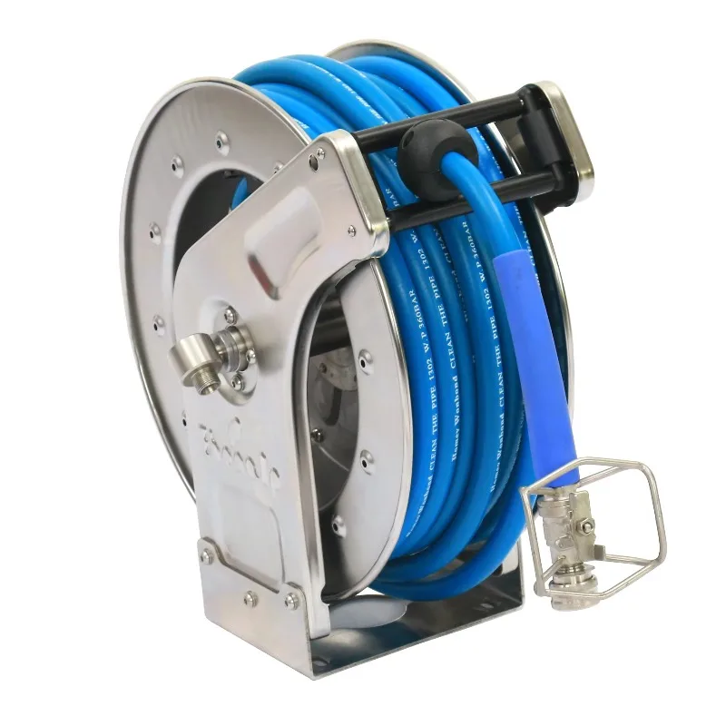 Food Equipment Pharmaceutical Chemical Industry Stainless Steel Spring Driven Retractable Hose Reel