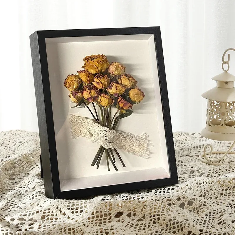 1pcs Nordic DIY Wood Picture Frame Photo Decor Shadow Box Depth 3cm Wooden Photo Frame for Displaying Three-Dimensional Works