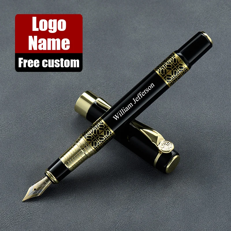 Luxury Nib Retro Fountain Pen Business Writing Signing Calligraphy Pens Office Stationery Supplies Customized Logo Name Gift