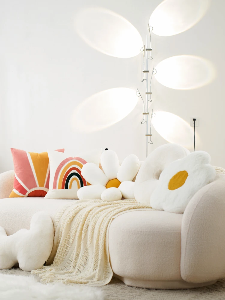 

Adorable Christmas Pillow Sofa Living Sunflower Dormitory Naptime Cushion Cloud Shape Velvet Material PP Cotton Filled Ins St...