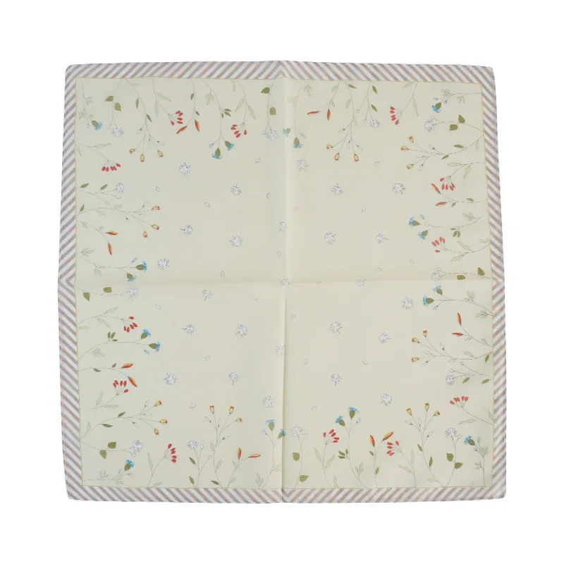 Pañuelo de algodón con estampado Floral japonés para mujer, toallita peinada, pañuelo cuadrado para el sudor, toalla pequeña de 45cm, 6 uds.