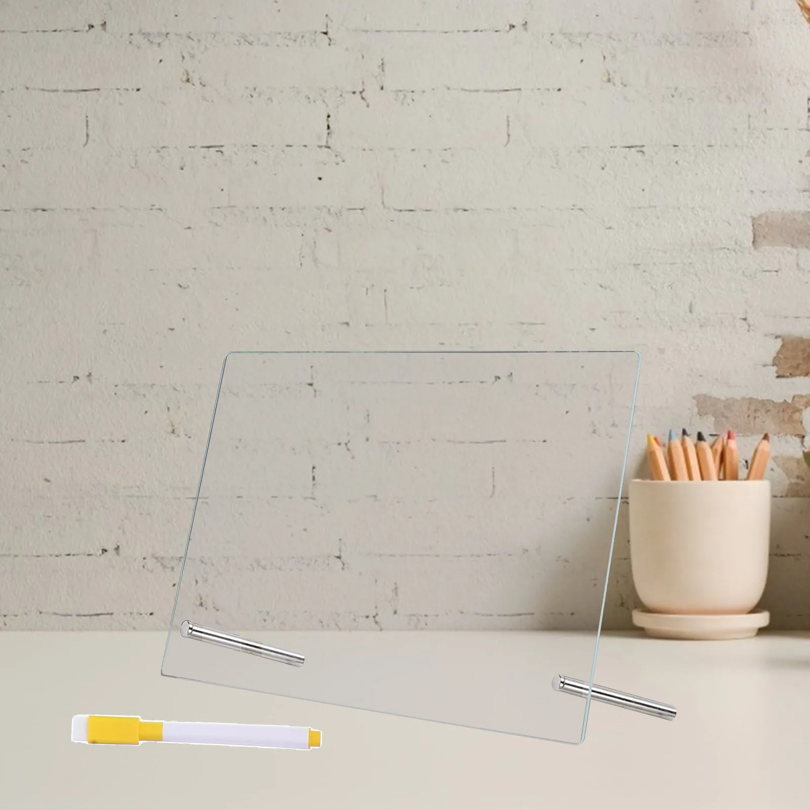 

1Set Acrylic Dry Erase Board Clear Desktop Memo Board Reusable Writing Planner to Do List Message Organizer for Home Office