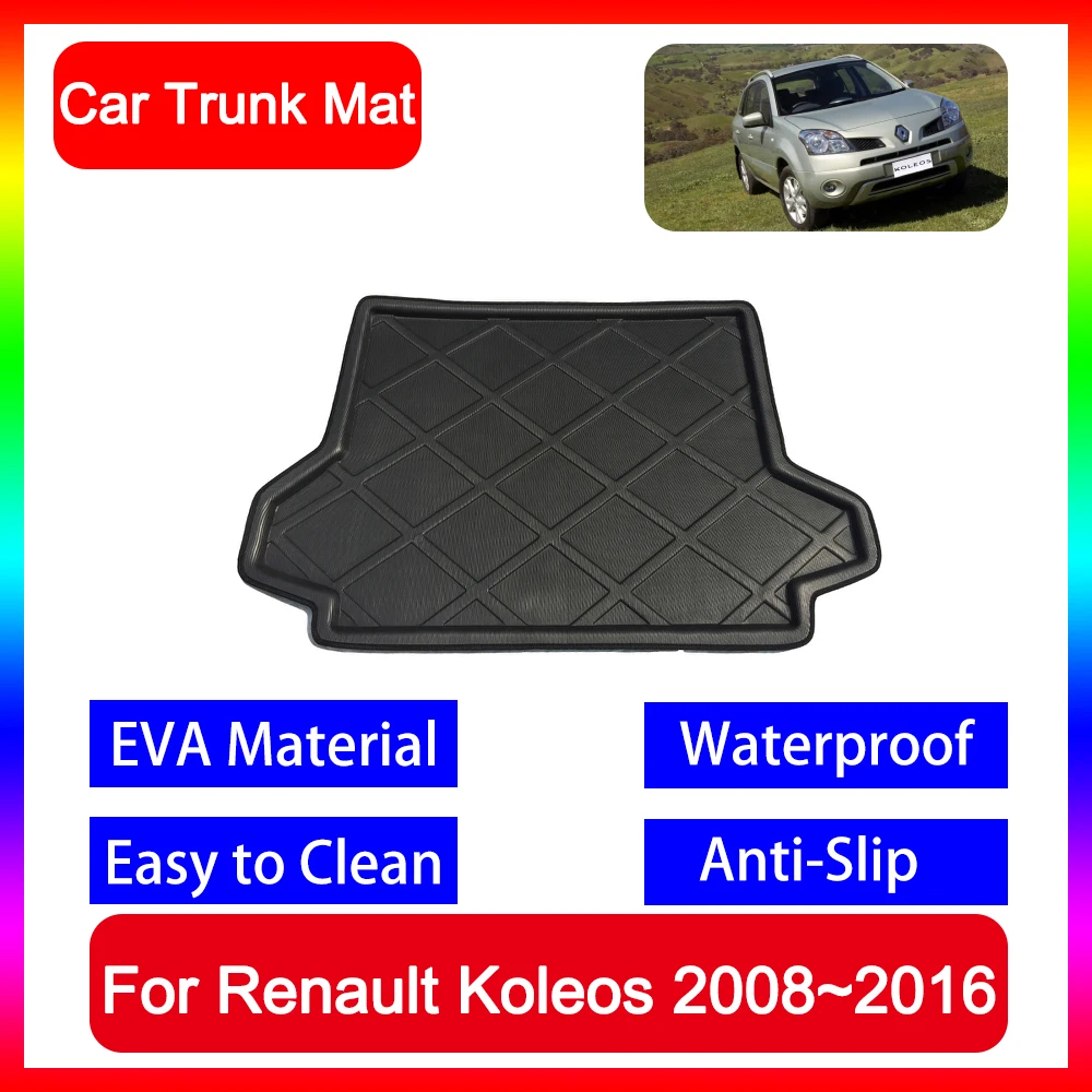 

For Renault Koleos HY MK1 Samsung QM5 2008~2016 2009 2012 2015 Car Boot Cargo Mat Waterproof ProtectIve Trunk Auto Accessories