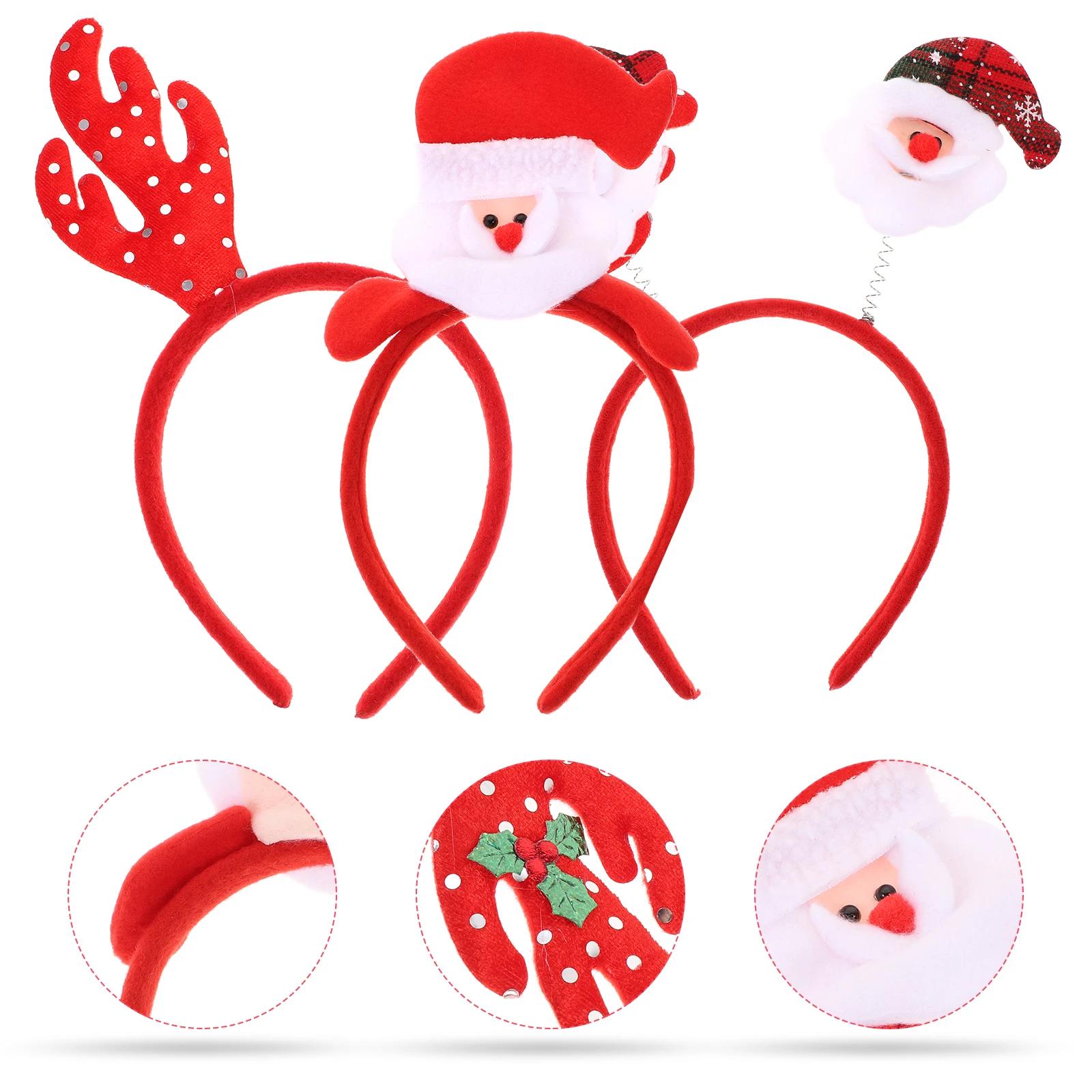 

12pcs Headb s Christmas Gifts Santa Xmas Headdress Hair Decor Party Hoops Children Toddler One Size Fits Most