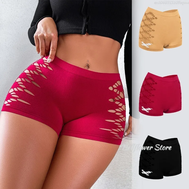 Mid Waist Hollow Out Women Panties Breathable Comfortable Lady Boyshort Knit Female Underpants New Style Women's Underwear