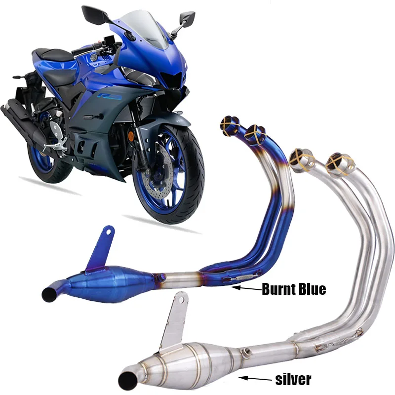 

New product For Yamaha R3/MT-03 modified exhaust pipe front section connected to the original car tail section 15-22 years