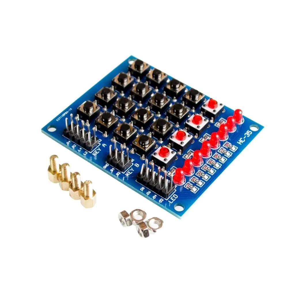 4X4 Matrix Keyboard For Arduino Array Module 16 Key Push Buttons Tastatur Switch Keypad Panel 4*4 Tasten 8LEDs Accessory DIY Kit
