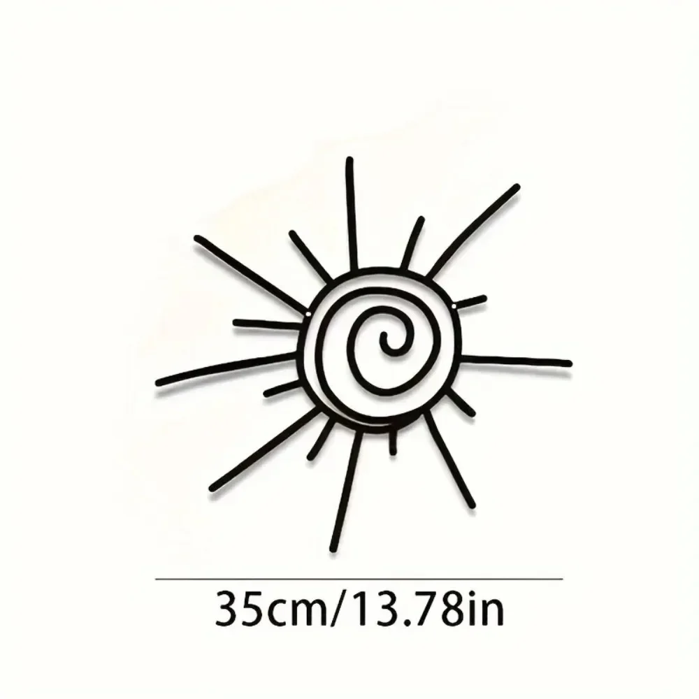 1PC Large Chic Metal Sun Wall Art Transverse Orientation Beach Decor Exterior Hanging Durable Material for Home Garden