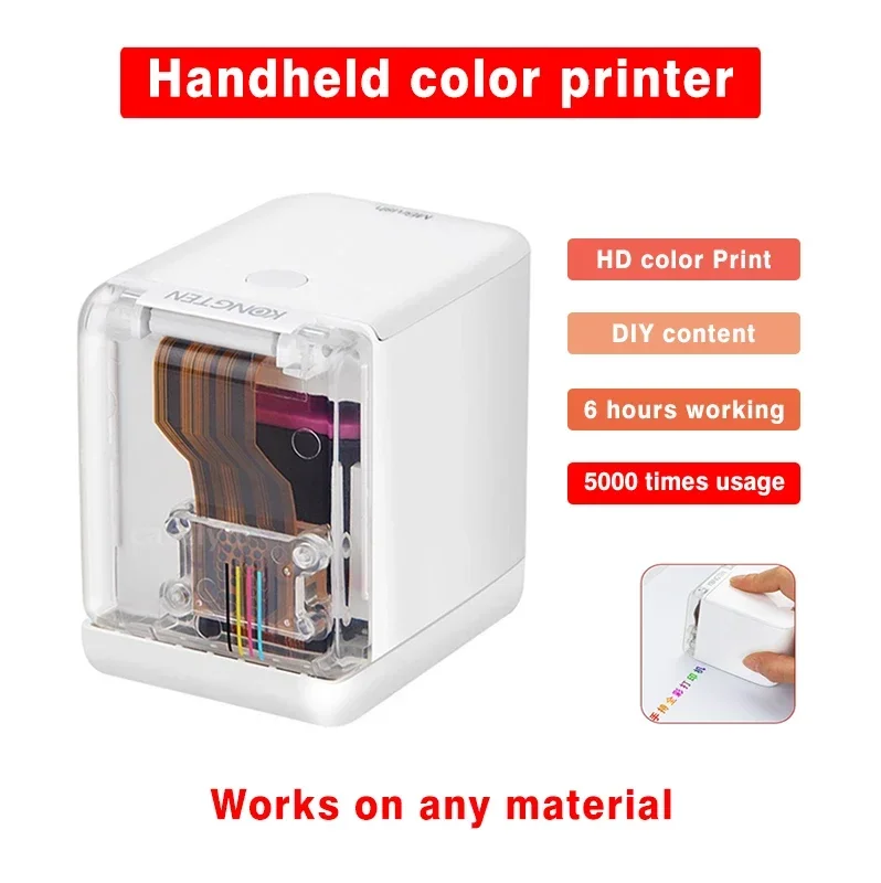 Mbrush Mini Portable Printer Inedible Handheld Color Inkjet Printer Tattoo Edible Food Printer Cake Macaron Coffee Pattern ink