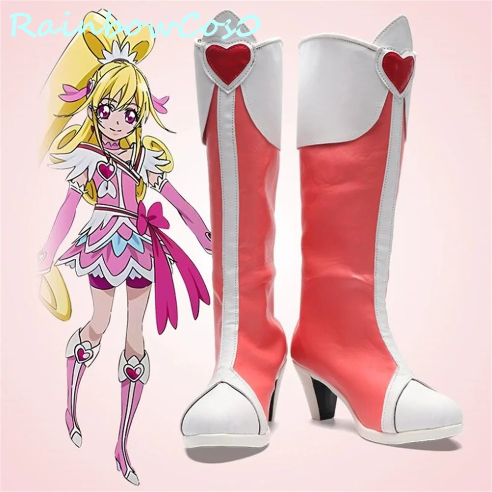 Cure Heart Pretty Cure Precure Cosplay Shoes Boots Game Anime Halloween Christmas RainbowCos0 W3453