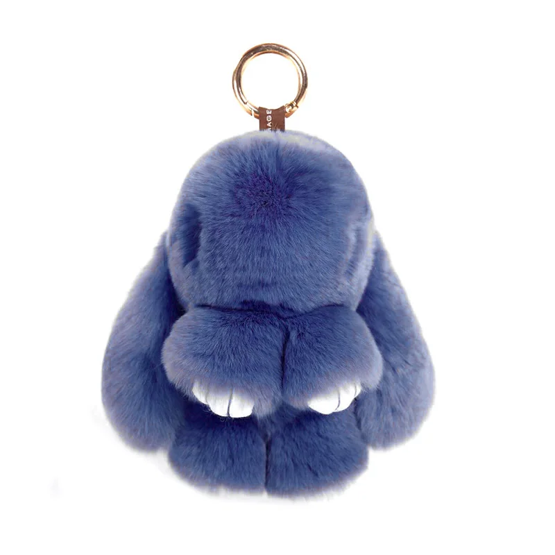 Cute Natural Rabbit Fur Pom Pom Bunny Key Chain Women Rabbits Keychain On Bag Car Trinket Doll Jewelry Party Toys Friends Gift