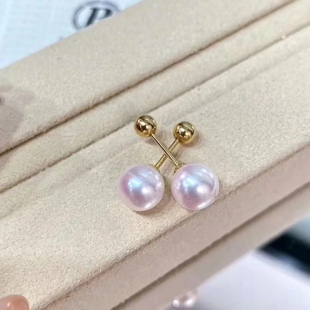 DIY Pearl Accessories S925 Sterling Silver Earrings Empty Gold Silver Earrings Fit 9-13mm Round Beads E224