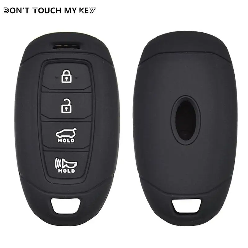Силиконовый чехол для ключей от машины чехол для ключа для Hyundai Santa Fe 2019 I30 Ix35 KONA Encino Solaris Azera greatig Accent Holder, 4 кнопки