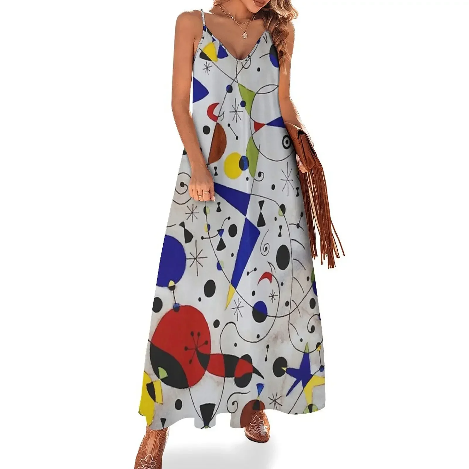 

Miro's Cat Encircled by the Flight of a Bird Sleeveless Dress Evening dresses Elegant gown dresses women summer 2024 dress Dress