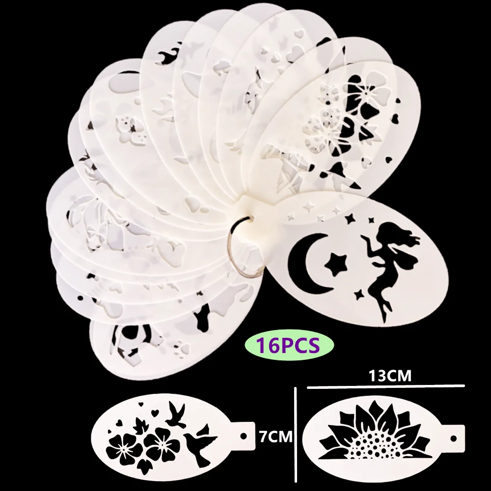 16/20 Pcs Face Painting Templates Stencils Reusable, Children Art Paint Templates, DIY Drawing Stencils, Adult Party Makeup Tool