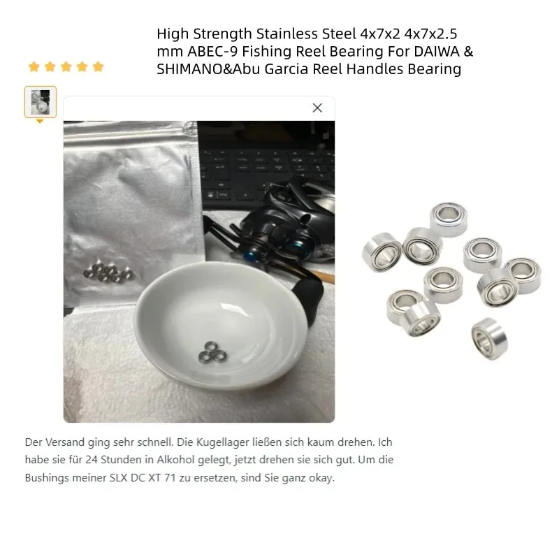 2 Stück Edelstahllager ABEC-9 Angelrollenlager SMR74ZZ SMR85 S623 SMR105 SMR117 SMR128 SMR137 SMR148 S684 S687 S693ZZ – Detail 19