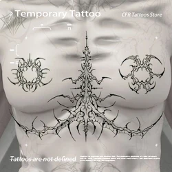 Temporary Tattoos Sexy Hotwife Half Arm Chest Waterproof Asymmetric Thorn Herbal Juice Tattoo Sticker Fake Tatto Charm Hip Hop