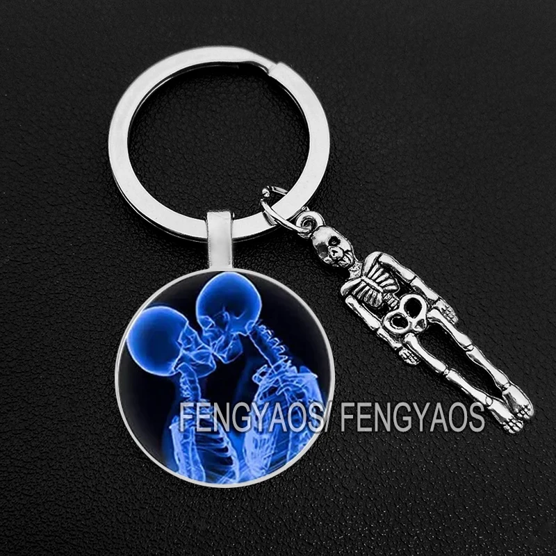 Creative X-Ray Keychain House Men and Women Radiology Keychains Purse Bag Key Ring Gift for Doctors