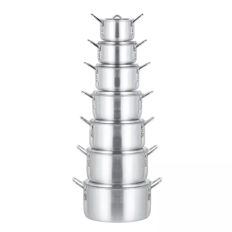 Sanded aluminum soup pot Home pots Cross-border Explosives aluminum pot 7-piece Cookware Hotel Cookware 14-piece aluminum