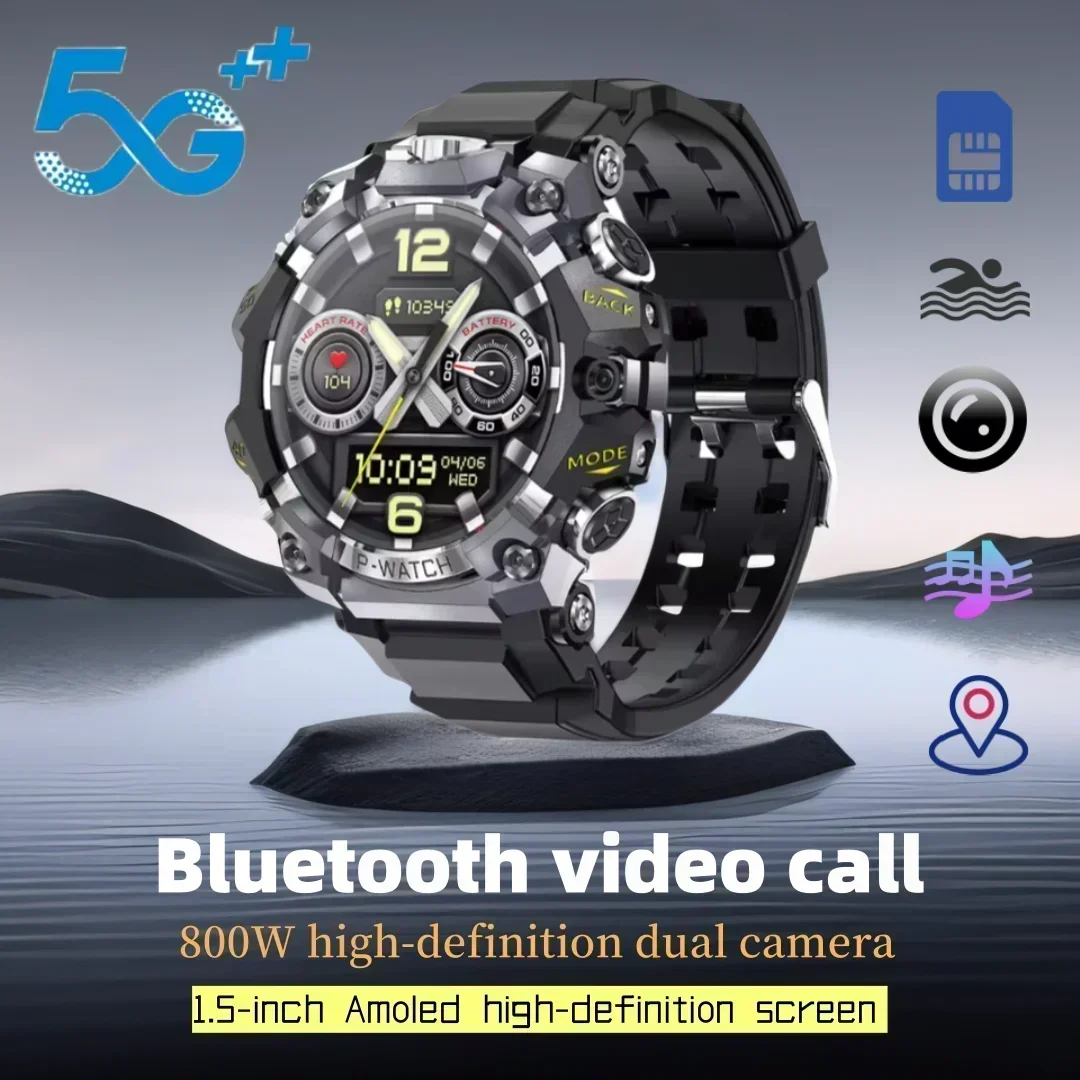 New 4G/5G Android Q668 With GPS WIFI SIM Card 1.508 Smartwatch 800W Dual Camera Video Call