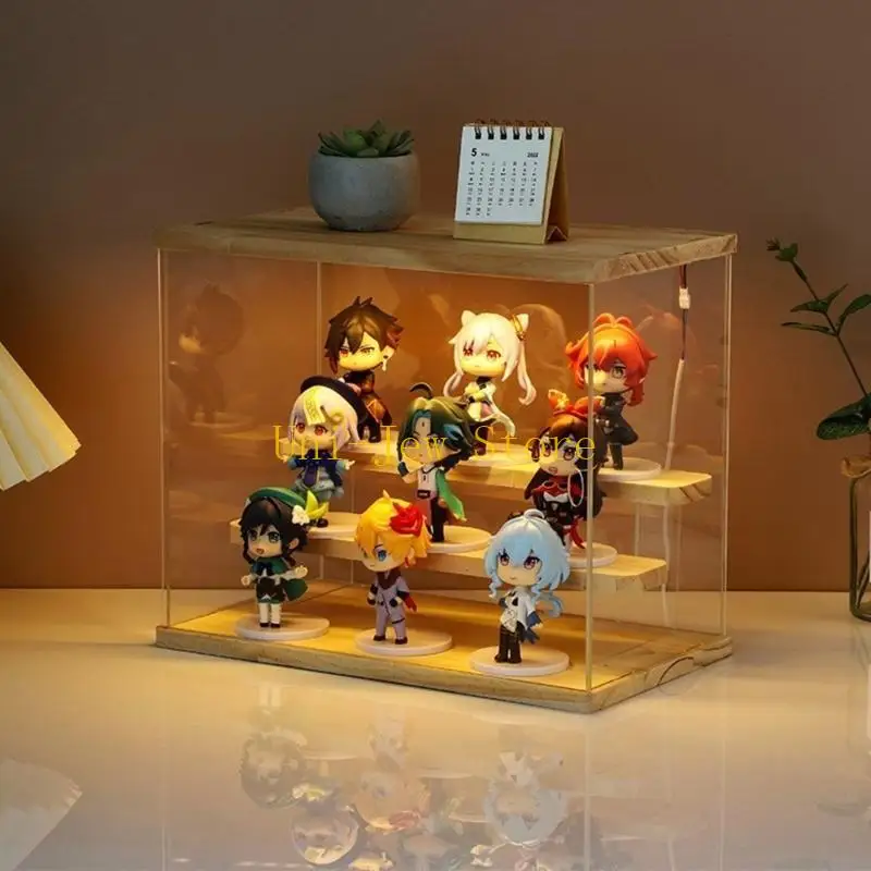 حامل عرض أكريليك قابل للتكديس سعة 40 جيجابايت للمقتنيات الصغيرة أرفف شفافة حامل عرض مقاوم للغبار لنماذج الألعاب #4