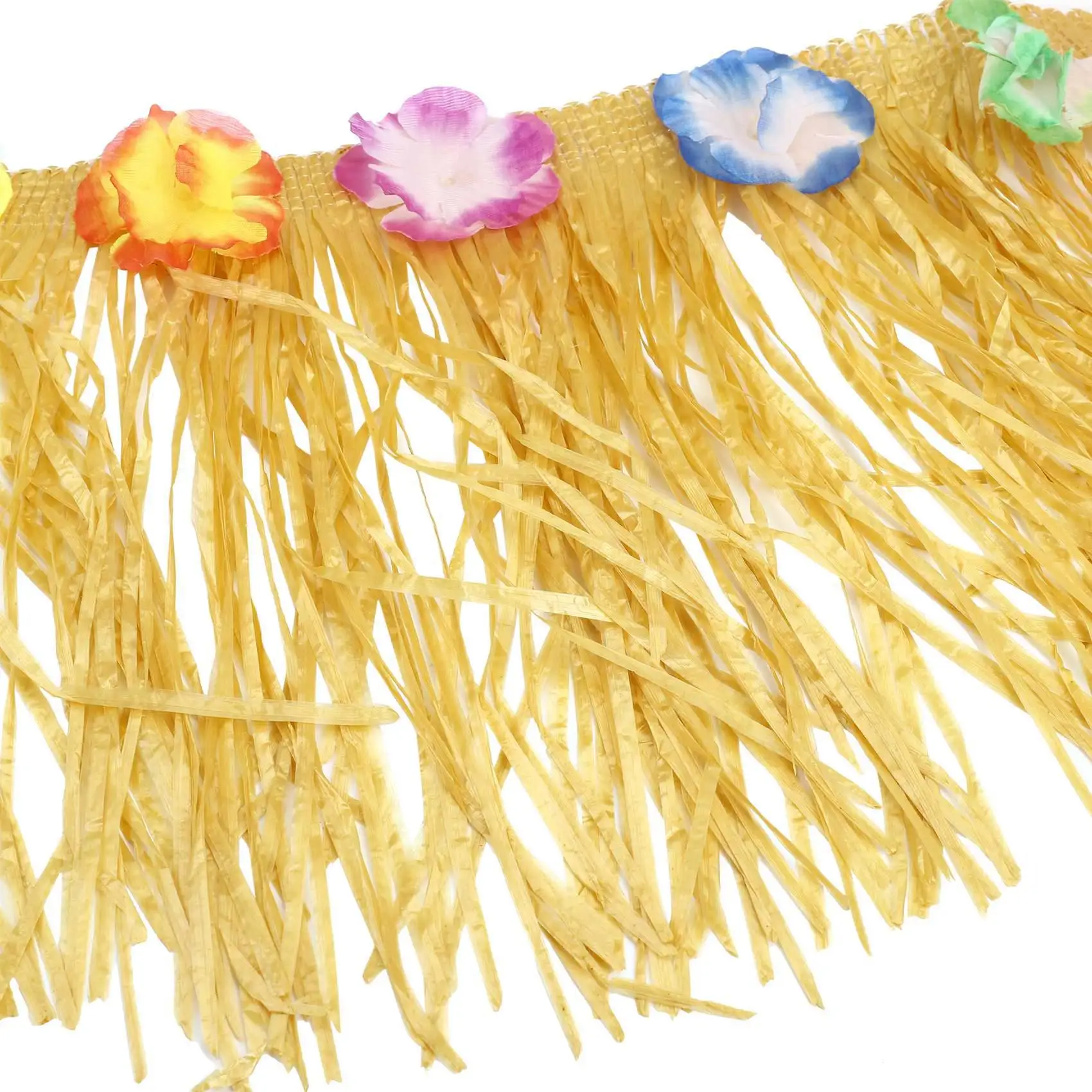 A19F-2X Table Skirt Hawaiian Luau Flower Grass Garden Wedding Party Beach Decor Khaki