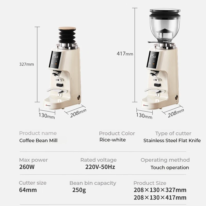 مطحنة القهوة الكهربائية 64 مللي متر لدغ مسطح مطحنة حبوب البن ماكينة الطحن مع 100 التروس قابل للتعديل إعداد طحن دقيق