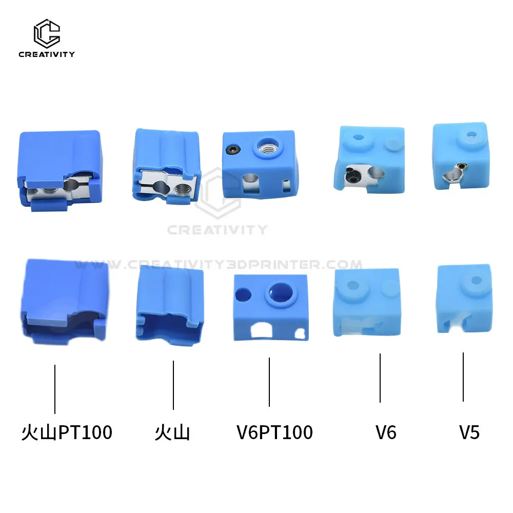 Hot End Silicone Sock for E3d V6 V5 Volcano PT100 J-head Hotend Extruder MK8 Ender 3 S1 Heated Block Warm Keeping Cover