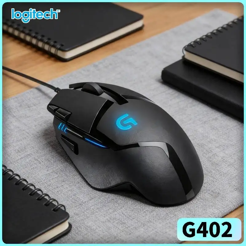 High-Precision Logitech G402 Gaming Mouse 500 IPS 8 Custom Buttons 4 DPI Levels for PC Desktop & Laptop Gamers