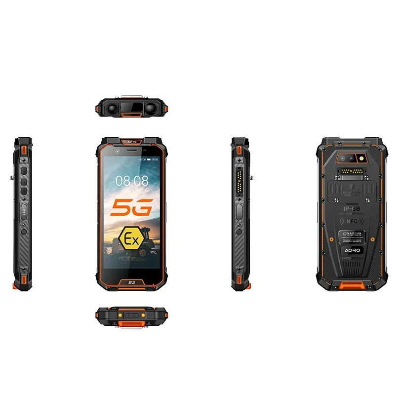 Aoro M5 5G 2W Multi Band Walkie Talkie Secure Phone App Program Two Way Radio Agm Mobile Phone Telephone Portable Android