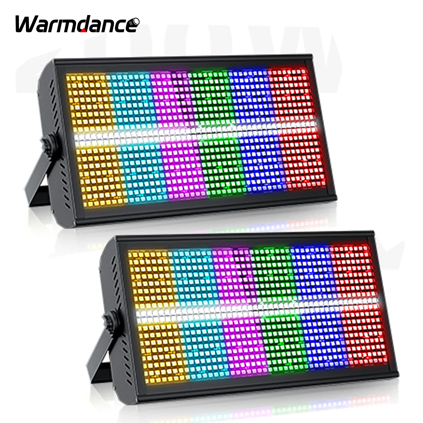 2PCS RGB LED Strobe Lights Color Mixing Rainbow Effect Exterior Wall Wash Light Stage Light Effect Projector Building Lighting