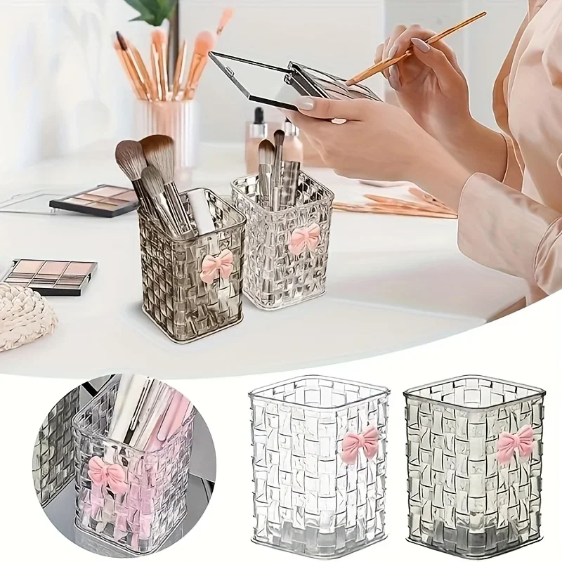 Desktop Pen Holder, Cosmetics Storage Box, Student Dormitory Desk, Office Desk, Stationery Shelf, Transparent Box