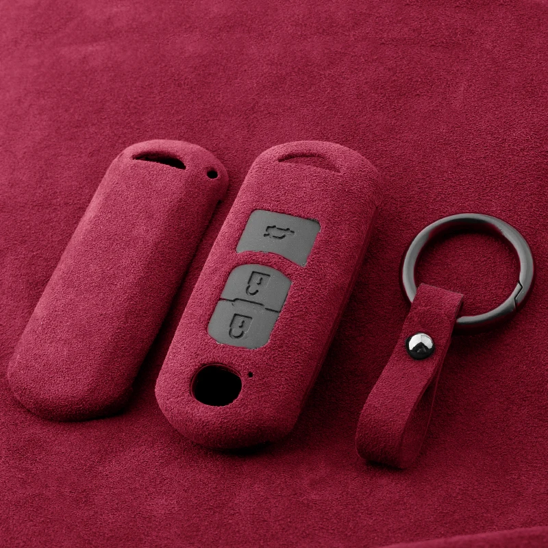 

Genuine Alcantara Leather for Mazda 2 3 6 Axela Atenza CX-5 CX5 CX-7 CX-9 2 3 Button Smart Remote Car Key Case Fob Accessories