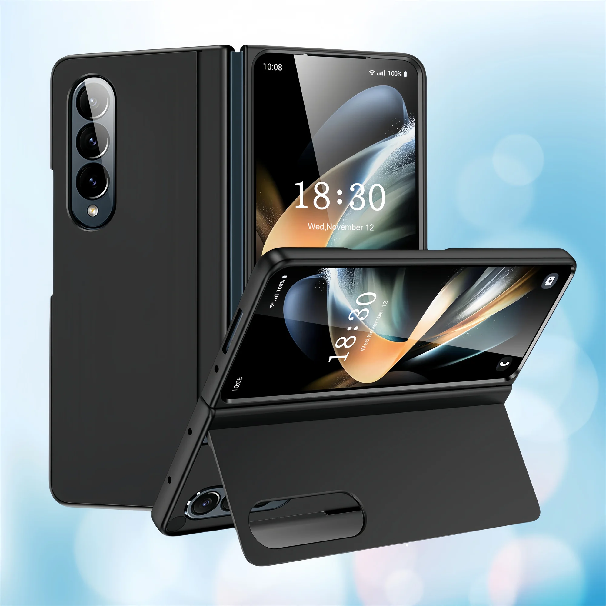 Non-Slip Hard Accessories Case for Samsung Galaxy Z Fold 6 5 Fold6 Fold5 5G Fold4 Fold3 Fold 4 3 Kickstand Folding Covers