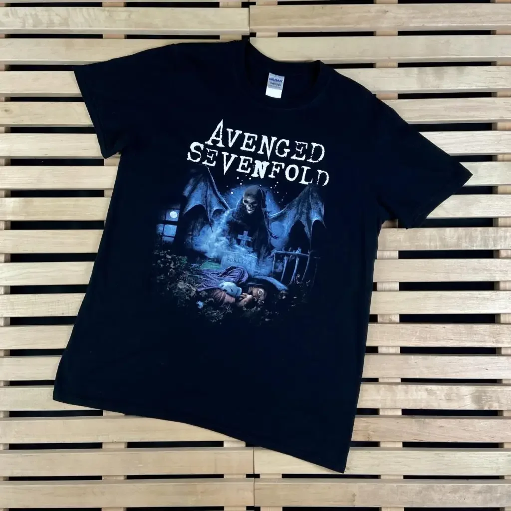 Mens Vintage T Shirt Avenged Sevenfold Big Logo Size M