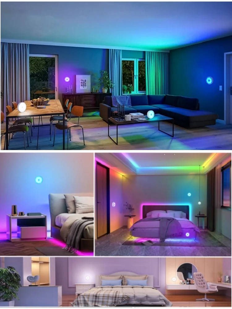 USB Rechargeable LED Night Light RGB 7 Color Motion Sensor Smart Cabinet Decor Lamp for Room Home Party Bar Atmosphere Light