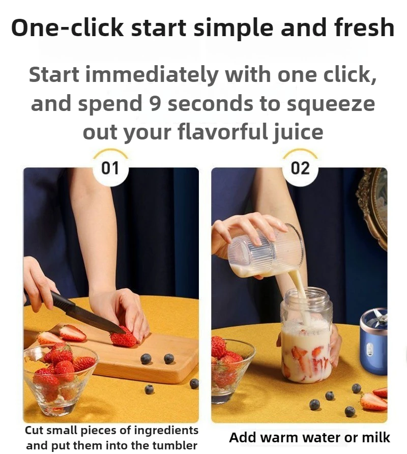 ミニ充電式ジュースカップ DIY 果物と野菜ジューサー便利なジューサー家庭用補完食品機械