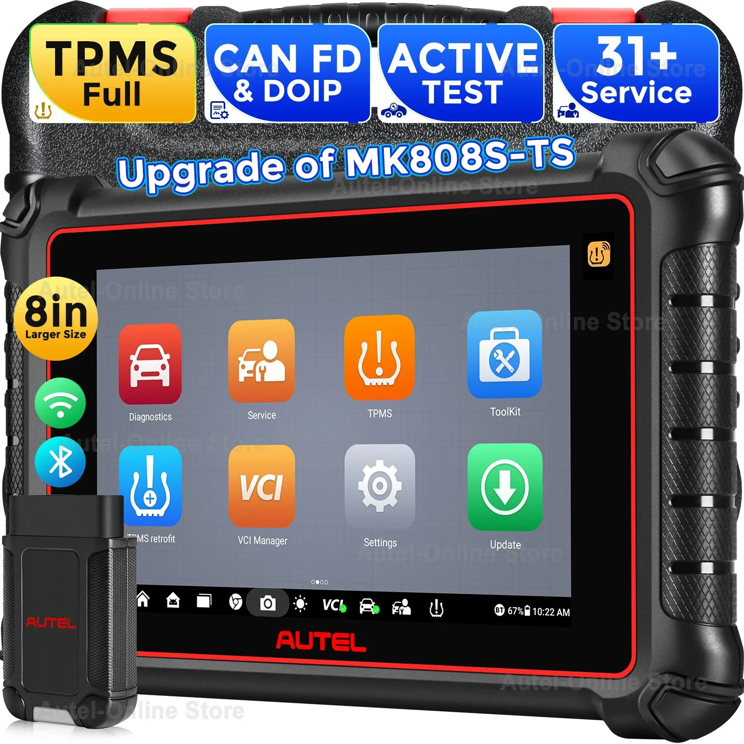 Autel MaxiPRO MP900TS Diagnostic Tool, Full System Bidirectional & Functional Tests Scan Tool, Work with CAN FD / DoIP vehicles