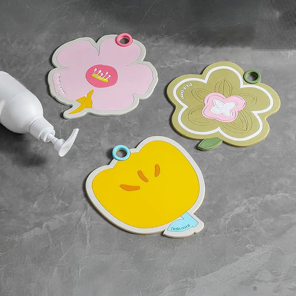 Anti-odor Floor Drain Stopper 1/2pcs Silicone Flower Floor Drain Cover Shower Stopper with Handle Sewer Anti-odor for Bathroom