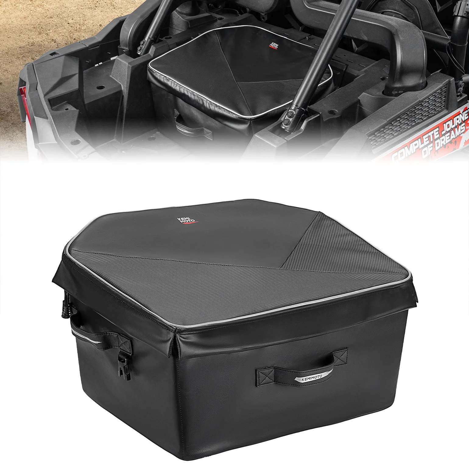 

KEMIMOTO 65L Rear Cargo Storage Bag for ATVs Snowmobiles Boats RVs Compatible with RZR XP 1000/ XP 4 1000/PRO XP 1000/PRO 4 XP