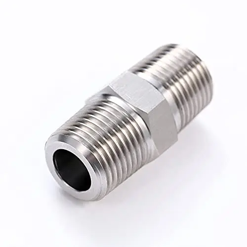 1/8" 1/4" 3/8" 1/2" BSP NPT Male To Male Hex Nipple Coupling 304 Stainless Steel Pipe Fitting Adatper High Pressure Connector - view 6