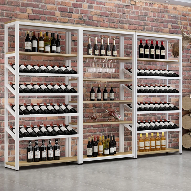 Bottle Liquor Corner Shelf Wine Rack Bar Display Salon Storage Metal Restaurant Wine Cabinets Club Holder Weinregal Furniture