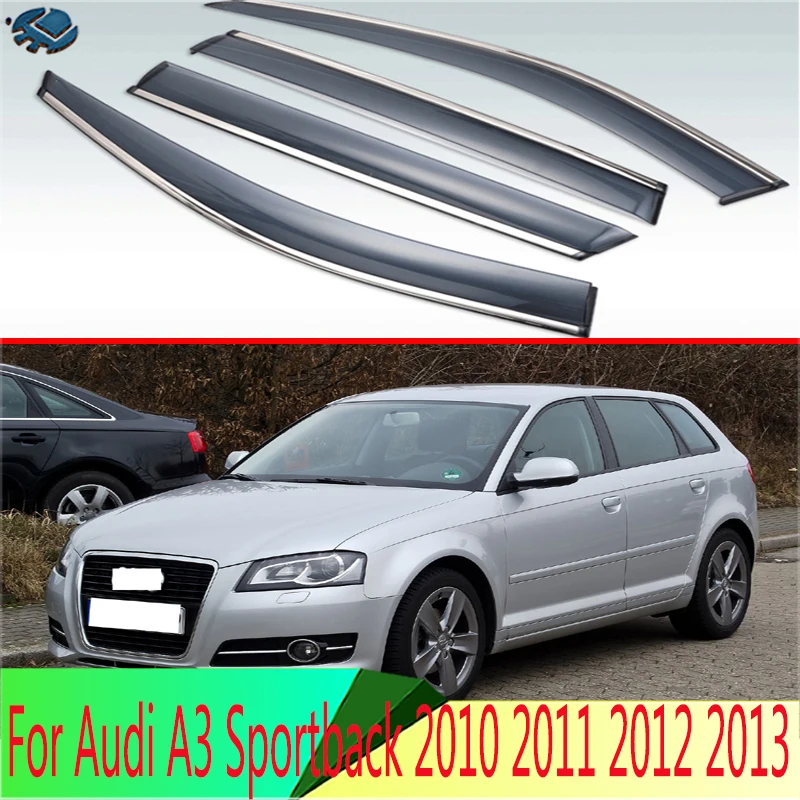

Для Audi A3 Sportback 2010 2011 2012 2013 Автомобильные Боковые окна ветровые дефлекторы ветровое стекло тонированные солнцезащитные козырьки аксессуары 4 шт