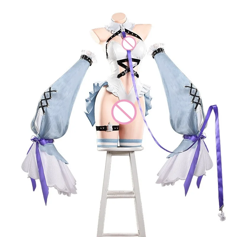 71rainbow Cosplay Azurr Lanne USS Anchorage Rabbit Cosplay Costume Female Outfits Jumpsuits Game USS Anchorage Bunny Costumes - view 6